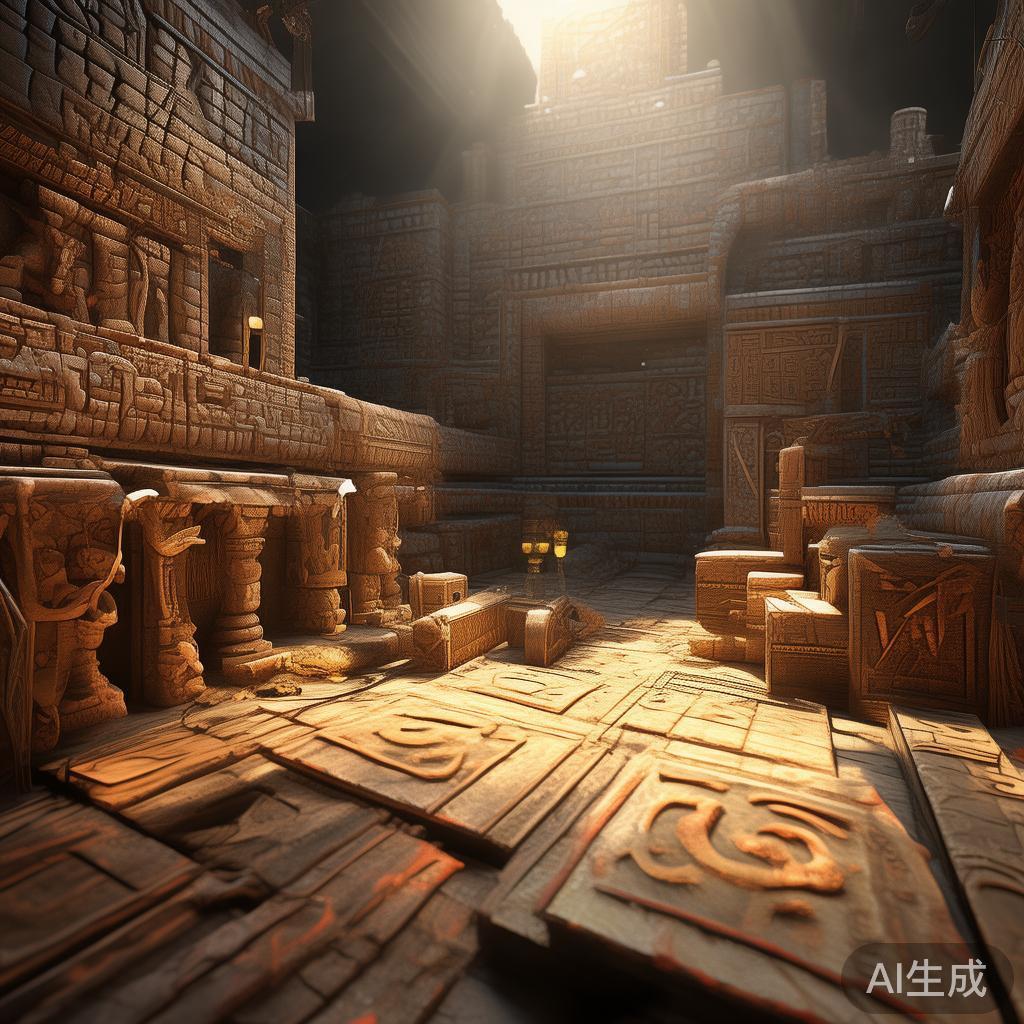 例如，某些游戏利用3D技术展现了宏伟的金字塔内部复