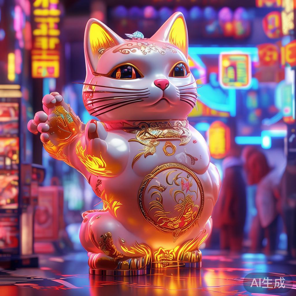 招财猫，作为吉祥物的象征，代表着财富与好运。在PG